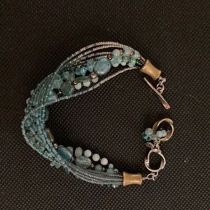 Silpada multi strand bracelet with blue Kyanite stones and toggle clasp.